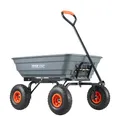Produktbild: VEVOR Transportwagen, Gartenkarre mit leicht zu montierendem Stahlrahmen, Gartenwagen mit umwandelbarem 2-in-1-Griff, Mehrzweck-Schubkarre mit 270 kg Tragkraft, 25,4 cm Reifen