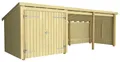 Produktbild: Plus Gartenhaus Nordic Multi 619 x 208 cm natur mit Doppeltür, offen