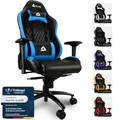 Produktbild: KLIM Esports Gaming Stuhl – PC Sessel mit 4D-Armlehnen, 170 kg Belastbarkeit, Verstellbare Rückenlehne, Ergonomisch mit Kopf- & Lendenkissen, Leise Rollen – Blau