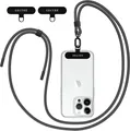 Produktbild: Handykette Universal Dunkelgrau mit 2 Stück Patch für alle Smartphones