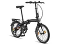Produktbild: Licorne Bike Phoenix 2D, 20 Zoll Aluminium-Faltrad-Klapprad, Scheibenbremse, Discbremse, V-Bremse Faltfahrrad-Herren-Damen, 7 Gang Kettenschaltung - Folding City Bike, Alu-Rahmen, StVZO, Vorderlampe, Hinterlampe Farbe:Schwarz;Stil:V-Bremse