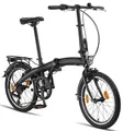 Produktbild: Licorne Bike Phoenix 2D, 20 Zoll Aluminium-Faltrad-Klapprad Scheibenbremse Discbremse V-Bremse Faltfahrrad Herren-Damen 7 Gang Kettenschaltung Folding City Bike StVZO (V-Bremse, Schwarz-Anthrazit)