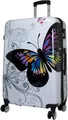 Produktbild: Warenhandel König Hartschalen-Trolley Butterfly, 4 Rollen, mit Motiv, Dehnfalte zur Vergrößerung des Packvolumens