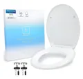 Produktbild: Benkstein WC-Sitz Premium Toilettendeckel antibakteriell oval weiß, Duroplast Klodeckel mit Quick-Release-Funktion und Absenkautomatik