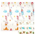 Produktbild: CCLIFE Krabbelmatte Baby Spielmatte Kinder 196x176x1cm Faltbar Spielteppich Spielunterlage Groß Rutschfest Beidseitig Tragbar Wasserdicht Innen Außen Bunt
