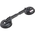 Produktbild: TECPO Gummi-Doppelsauger Ø 118 mm, Tragkraft Saugheber 100 kg, flexibler Kopf, Schnell-Lösehebel, ideal für Scheibenausbau & Transport, stabiler Handgriff, Aussparung für Ratschengurt, Länge 410 mm