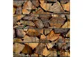 Produktbild: zaunzu Sichtschutzstreifen Kaminholz bedruckter Sichtschutz 2,5m x 2,0m, (1 Rolle, Motivdruck Sichtschutzstreifen), Beidseitiger Druck für Doppelstabgitter