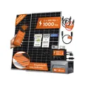 Produktbild: Solarway® 1000W Balkonkraftwerk mit Speicher 800W komplett Steckdose - neuester 800 Watt Wechselrichter - 1,6 kWh Anker Solix 1 - 500W bifaziale Solarmodule & Envertech & Anker