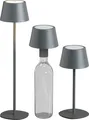 Produktbild: LED Tischlampe Flaschenleuchte 3in1 max. 45cm hoch warmweißes Licht (3000K) grau