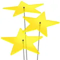 Produktbild: SUNPLAY Sonnenfänger Sterne Lisa in GELB, 3 Stück je 20 cm Durchmesser im Set + 70 cm Schwingstäbe