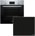 Produktbild: BOSCH Backofen-Set 3D Heißluft EcoCleanDirect Induktionskochfeld HomeConnect Schwarz, mit Nachrüstbar
