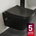 Produktbild: Dusch-WC spülrandlos mit Bidetfunktion schwarz matt Taharet & Mischer + WC-Sitz