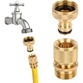 Produktbild: Gartenschlauch Adapter 1/2 auf 3/4 Zoll Messing Wasserhahn Kupplung Set