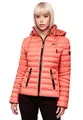 Produktbild: Navahoo Damen Steppjacke XS-XXL leichte Übergangsjacke mit abnehmbarer Kapuze, wasserabweisend, taillierter Schnitt B650 (XS,Rosa-Coral)