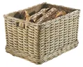 Produktbild: Kobolo Kaminholzkorb Holzkorb aus Rattan mit Leinenfutter und Rollen