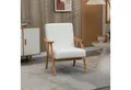 Produktbild: HOMCOM Relaxsessel Sessel Wohnzimmer mit Gummiholzbeine, Polstersessel mit Samtoptik (Loungesessel, 1-St., Ohrensessel), Cremeweiß 68 x 74 x 82 cm