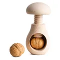 Produktbild: Creative Home Nussknacker Holz | Pilzförmig | 10 x 6 cm | Unbemalt | Natürliches Buchenholz | mit Schraubmechanismus | Schraubgewinde | Massiv & Nützlich Nussknack Pilz