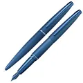 Produktbild: Cross ATX Kugelschreiber und Füllfederhalter Geschenkset (Strich- bzw. Federstärke M, Schreibfarbe schwarz) gebürstetes Dunkelblau