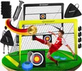 Produktbild: KESSER® Fussballtor 2er Set | Tolles Fußball Geschenk für Kinder, Indoor und Outdoor Garten : Antirutsch - Inkl. Fussball Trainingszubehör: Hütchen, Zielscheibe, Sporttasche, Ballpumpe, Schwarz/gelb