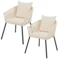 Produktbild: Juskys Gartenstuhl, Beige, Metall, 58x80x58 cm, Gartenmöbel, Gartenstühle, Gartenstühle