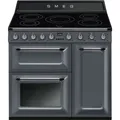 Produktbild: Smeg TR93IGR Standherd 90 cm breit mit 3 Backöfen Farbe grau