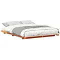 Produktbild: vidaXL Bett Bodenbettgestell Wachsbraun 140 x 220 cm Massivholz Kiefer (1-tlg) braun 140 cm x 220 cm x 10 cm