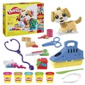 Produktbild: Play-Doh Tierarzt Spielset mit Spielzeughund, Tragebox und vielen weiteren Accessoires, 10 Werkzeuge und 5X Knetmasse in bunten Farben, kreatives für Kinder ab 2 Jahren