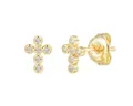 Produktbild: XENOX Paar Ohrstecker Ohrstecker Damen Kreuz Zirkonia 925 Silber Vergoldet XS10039G