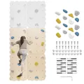 Produktbild: MAMOI® Kletterwand aus Holz für den Innenbereich mit 16 Klettergriffen | Kletterset mit Platten und Griffen | Holzschichplatte | Kletterwand