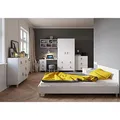 Produktbild: Fabryka Mebli Idźczak Kinderzimmer-Set Figo II - Bett, Nachttisch für Kinder, Kommode, Schreibtisch, Kleiderschrank, Wandregal - Jugendzimmer, Modern Design Weiß