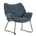 Produktbild: MR. DEKO® Loungesessel Aliano Blau I Bequemer Polstersessel aus Stoff I Moderner Wohnzimmer Sessel mit Armlehnen I Sessel Maße ca. HxBxT 76x73,5x67 cm