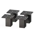Produktbild: Sossai Aluminium Möbelfüße MFV2 als 4er Set aus Vierkant-Aluprofil: 38 x 38 mm, Farbe: Schwarz, Höhe: 60mm, schicke und stabile Möbelbeine für Vitrine, Kommode, Nachttisch, Schrank