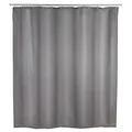 Produktbild: Anti-schimmel Duschvorhang Uni Grey, Textil (polyester), 180 X 200 Cm, Waschbar, Grau, Polyester Grau - Grau - Wenko