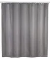 Produktbild: WENKO Anti-Schimmel Duschvorhang Grau, Textil-Vorhang mit Antischimmel Effekt fürs Badezimmer, waschbar, wasserabweisend, mit Ringen zur Befestigung an der Duschstange, 180 x 200 cm
