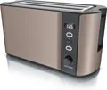 Produktbild: Arendo Toaster, 2 lange Schlitze, für 4 Scheiben, 1500 W, Langschlitz, Brötchenaufsatz, Wärmeisolierendes Gehäuse, Display, bronze