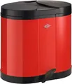 Produktbild: WESCO Tret-Abfalleimer Ökosammler 170 | 170611-02 | Doppel-Mülleimer 2 x 15L | Stahlblech/Kunststoff | Fußtritt | Rot