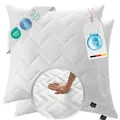 Produktbild: 2-er Pack Kopfkissen Kissen 80x80 cm Mikrofaser gesteppt für Allergiker geeignet
