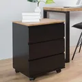 Produktbild: Moderner Rollcontainer BIG DEAL 46cm schwarz Eiche Bürocontainer Tischcontainer