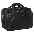 Produktbild: STILORD 'Calisto' Extra Große Arbeitstasche Leder Vintage Lehrertasche Aktentasche Office Bag XL Businesstasche für 2 Aktenordner 17 Zoll Laptoptasche Echtleder, Farbe:schwarz