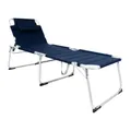 Produktbild: XXL Sonnenliege Dreibeinliege Gartenliege Dunkelblau gepolstert
