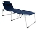 Produktbild: LEX Gartenliege XXL Sonnenliege Dreibeinliege Gartenliege Dunkelblau gepolstert