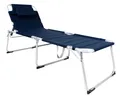 Produktbild: XXL Sonnenliege Dreibeinliege Gartenliege Aluminium Dunkelblau gepolstert