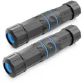 Produktbild: deleyCON 2 Stück CAT 6 Netzwerkkabel Kupplung LSA Outdoor LAN DSL Verlegekabel Netzwerk Kabel Verbinder IP68 Wassergeschützt Staubgeschützt STP Ethernet Kabel Verlängerung Außenbereich Schwarz