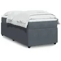 Produktbild: vidaXL Boxspringbett mit Matratze Dunkelgrau 90x190 cm Samt