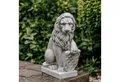 Produktbild: gartendekoparadies.de Gartenfigur Löwen Statuen mit Schild, Steinfiguren, 2er-Set, H. 40 cm, je 15 kg, Frostsicher