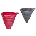 Produktbild: Westmark Trichter-Set, 2tlg., Ø 10 und 11 cm, Faltbar, Silikon, Grau/Rot, 21212270