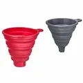 Produktbild: Westmark Trichter-Set, 2tlg., Ø 10 und 11 cm, Faltbar, Silikon, Grau/Rot