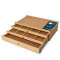 Produktbild: Artina Malkoffer leer Troyes mit 3 Schubladen 41x26x11 cm (BxTxH) - Utensilienkoffer – Holzkoffer aus Buchenholz - Malkoffer ideal zum Aufbewahren vom Malutensilien - für Farben, Pinsel & Stifte