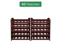 Produktbild: ARTECSIS Weinregal stapelbar I Flaschenregal aus Kunststoff I Braun, 10-tlg., für 60 Flaschen