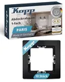 Produktbild: Kopp PARIS 1-fach Abdeckrahmen in Matt-Schwarz - 10 Stück - 83 x 83 x 9,5 mm - Rahmen für Steckdosen & Schalter - Stilvoller Steckdosenrahmen aus Kunststoff - Hochwertiger Lichtschalter-Rahmen